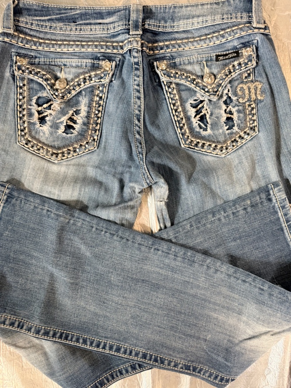 Miss Me Light Blue Embellished Bootcut Jeans Size 30/33